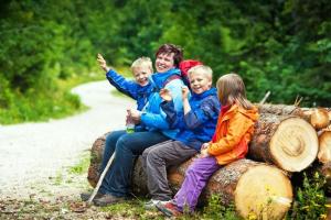 Hiking trekking Carpathians children